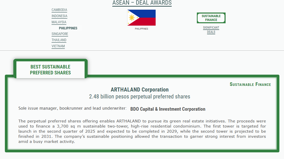 Award for Best Sustainable Preferred Shares from The Asset Triple A Sustainable Finance Awards 2025