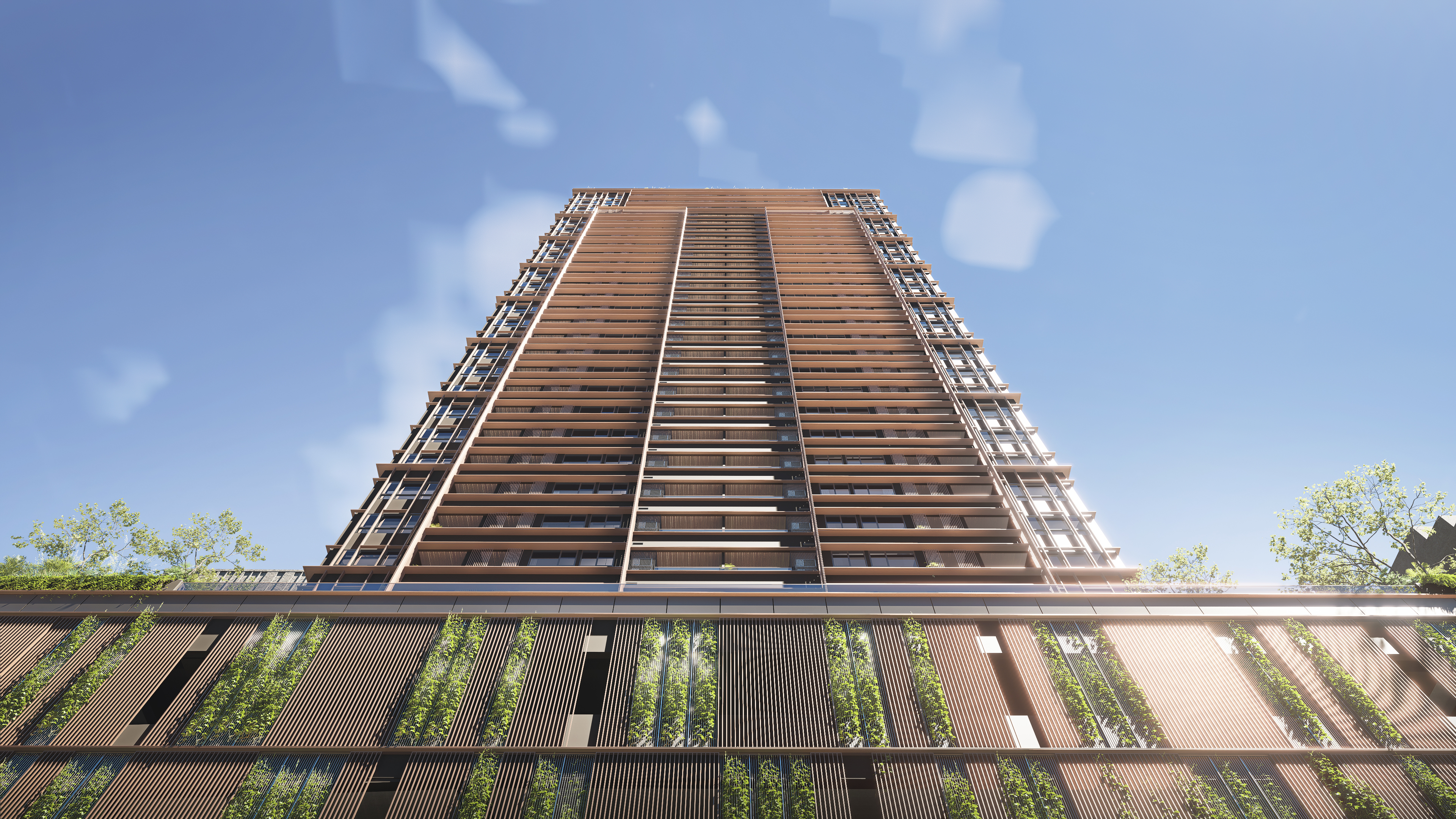 At Sondris, a living façade and thoughtfully integrated biophilic elements create a seamless connection between nature and a vibrant mix of indoor and outdoor amenities.